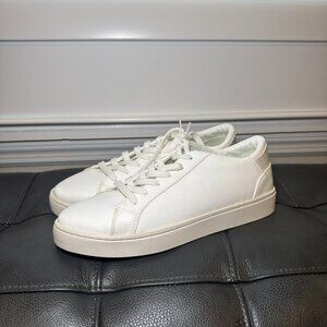 Thousand Fell Lace Up Vegan Leather Sneakers, Women's 9.5 (White/White)